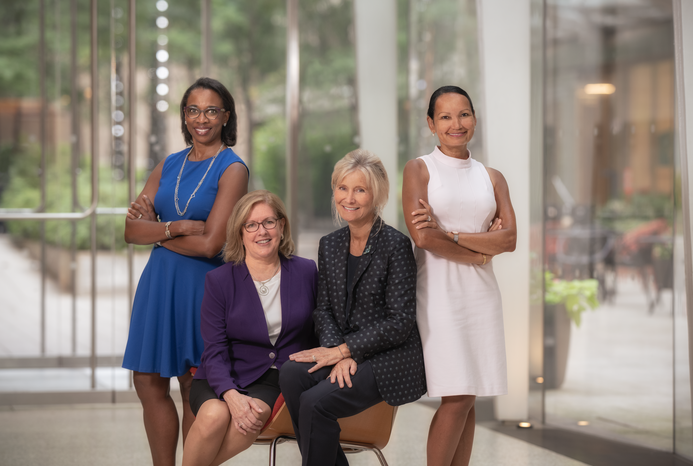 From left: Drs. Laura Riley, Barbara Hempsetad, Silvia Formenti and Lisa Newman named in Crain's 2019 Notable Women in Healthcare. Credit: Roger Tully
