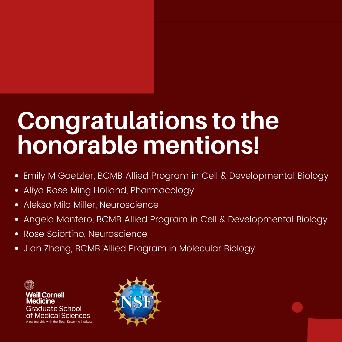 2024 NSF GRFP Honorable Mentions